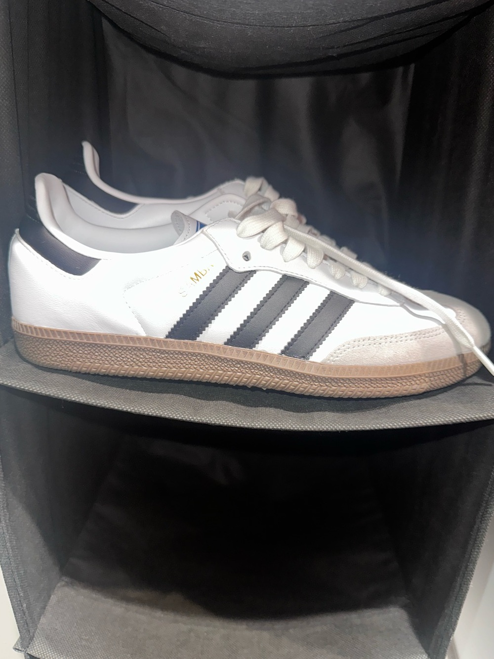 adidas White and Black Low-Top Leather Sneakers